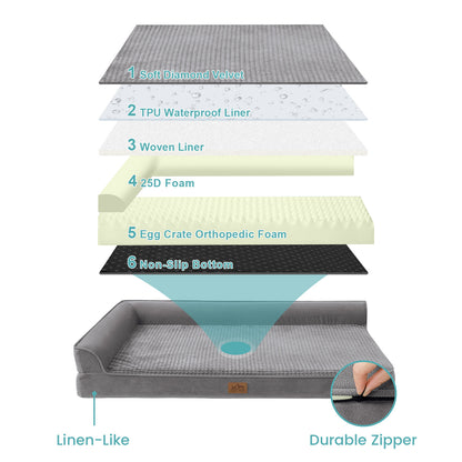 All Seasons L-Shaped Scratch-Resistant Dog Bed