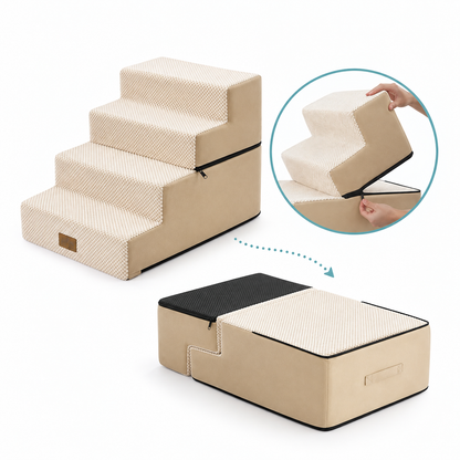 4-Step Foldable Right-Angle Pet Stairs