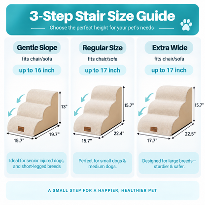 3-Step Curved Pet Stairs