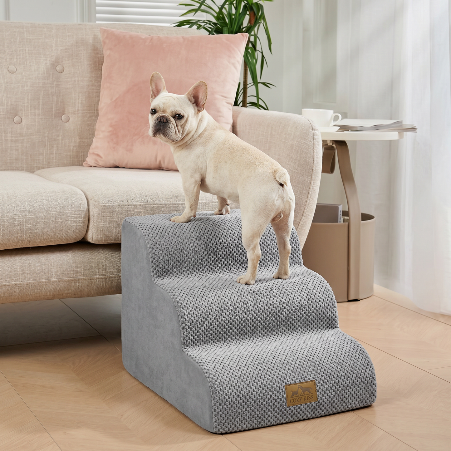 3-Step Gentle Slope Curved Pet Stairs