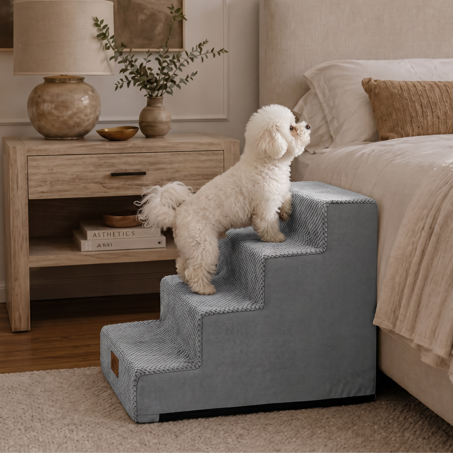 4-Step Gentle Slope Right-Angle Pet Stairs