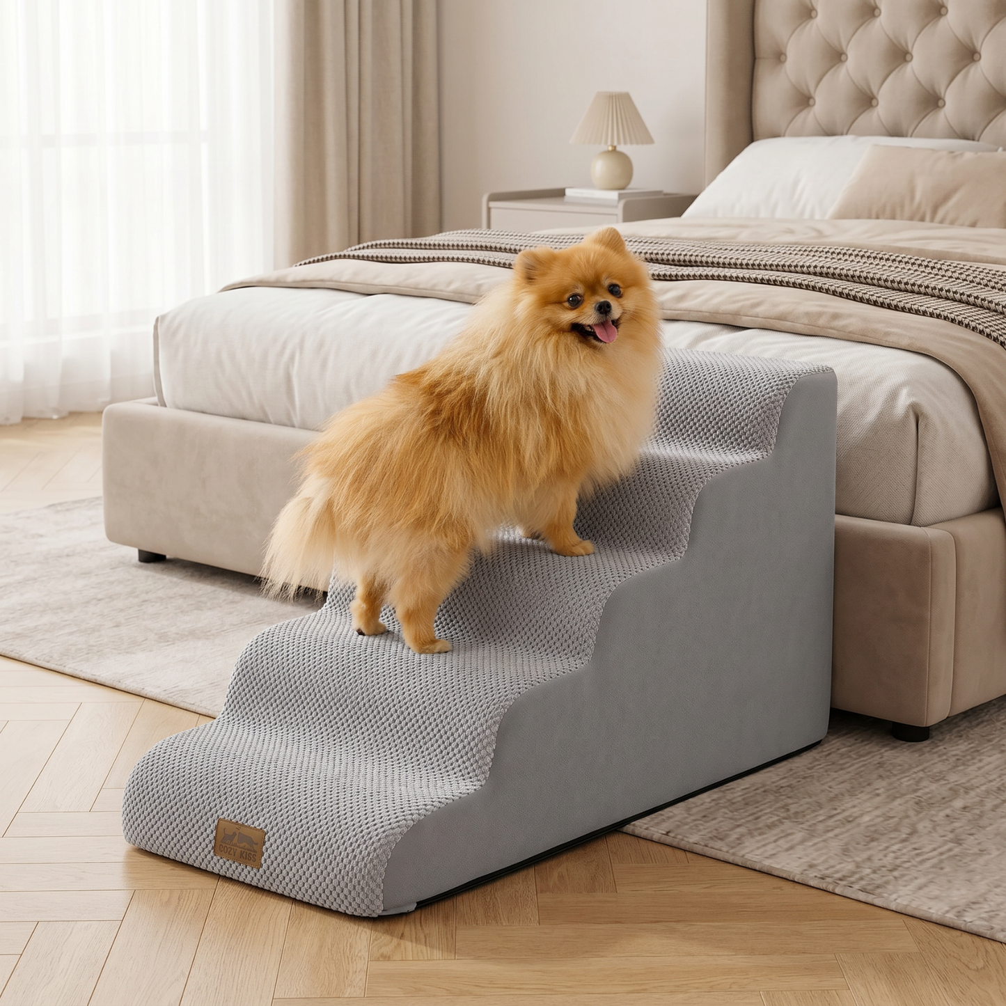 5-Step Gentle Slope Curved Pet Stairs